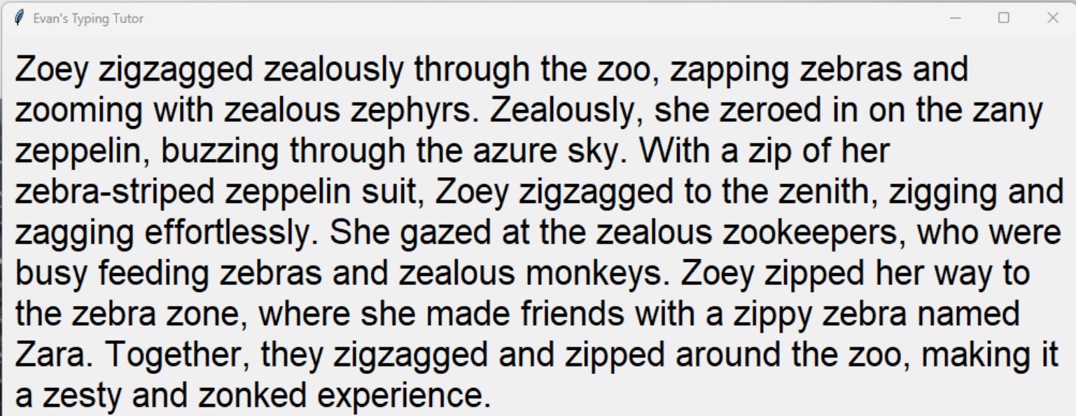 Example paragraph generated by ChatGPT with lots of 'Z'
